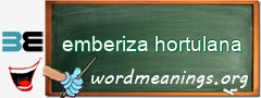 WordMeaning blackboard for emberiza hortulana